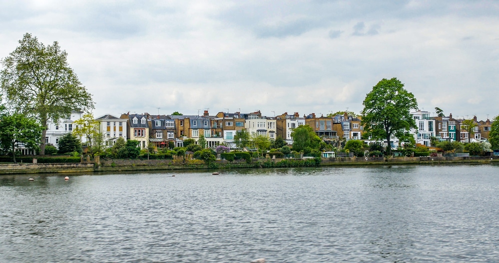 A typical English riverside village in West London